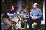L-R) Actors Tommy Lee Jones and Peter Boyle in a scene from the New York Shakespeare Festival production of the play "True West." (New York)