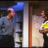 R-L) Actors Tommy Lee Jones and Peter Boyle in a scene from the New York Shakespeare Festival production of the play "True West." (New York)