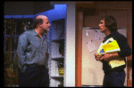 R-L) Actors Tommy Lee Jones and Peter Boyle in a scene from the New York Shakespeare Festival production of the play "True West." (New York)