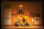 R-L) Actors Tommy Lee Jones and Peter Boyle in a scene from the New York Shakespeare Festival production of the play "True West." (New York)