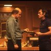 R-L) Actors Tommy Lee Jones and Peter Boyle in a scene from the New York Shakespeare Festival production of the play "True West." (New York)