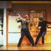 R-L) Actors Tommy Lee Jones and Peter Boyle in a scene from the New York Shakespeare Festival production of the play "True West." (New York)