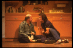R-L) Actors Tommy Lee Jones and Peter Boyle in a scene from the New York Shakespeare Festival production of the play "True West." (New York)