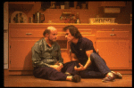 R-L) Actors Tommy Lee Jones and Peter Boyle in a scene from the New York Shakespeare Festival production of the play "True West." (New York)