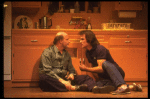 R-L) Actors Tommy Lee Jones and Peter Boyle in a scene from the New York Shakespeare Festival production of the play "True West." (New York)