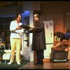 R-L) Actors Tommy Lee Jones, Peter Boyle and Louis Zorich in a scene from the New York Shakespeare Festival production of the play "True West." (New York)