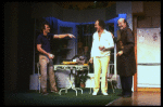 L-R) Actors Tommy Lee Jones, Louis Zorich and Peter Boyle  in a scene from the New York Shakespeare Festival production of the play "True West." (New York)