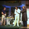 L-R) Actors Tommy Lee Jones, Louis Zorich and Peter Boyle  in a scene from the New York Shakespeare Festival production of the play "True West." (New York)