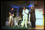 L-R) Actors Tommy Lee Jones, Louis Zorich and Peter Boyle  in a scene from the New York Shakespeare Festival production of the play "True West." (New York)