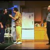 L-R) Actors Tommy Lee Jones, Louis Zorich and Peter Boyle  in a scene from the New York Shakespeare Festival production of the play "True West." (New York)