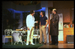 L-R) Actors Louis Zorich, Tommy Lee Jones and Peter Boyle  in a scene from the New York Shakespeare Festival production of the play "True West." (New York)