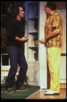 L-R) Actors Louis Zorich and Peter Boyle  in a scene from the New York Shakespeare Festival production of the play "True West." (New York)