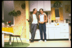 R-L) Actors Gary Sinise and John Malkovich in a scene from the off-Broadway revival of the play "True West." (New York)