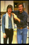 L-R) Actor/brothers Dennis and Randy Quaid from the off-Broadway revival of the play "True West." (New York)