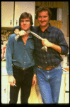 L-R) Actor/brothers Dennis and Randy Quaid from the off-Broadway revival of the play "True West." (New York)