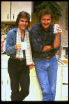 L-R) Actor/brothers Dennis and Randy Quaid from the off-Broadway revival of the play "True West." (New York)