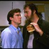 L-R) Actor/brothers Dennis and Randy Quaid in a scene from the off-Broadway revival of the play "True West." (New York)