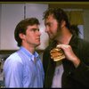 L-R) Actor/brothers Dennis and Randy Quaid in a scene from the off-Broadway revival of the play "True West." (New York)