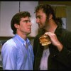 L-R) Actor/brothers Dennis and Randy Quaid in a scene from the off-Broadway revival of the play "True West." (New York)