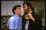 L-R) Actor/brothers Dennis and Randy Quaid in a scene from the off-Broadway revival of the play "True West." (New York)