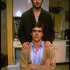 B-T) Actor/brothers Dennis and Randy Quaid in a scene from the off-Broadway revival of the play "True West." (New York)