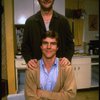 B-T) Actor/brothers Dennis and Randy Quaid in a scene from the off-Broadway revival of the play "True West." (New York)