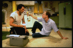 L-R) Actors Bruce Lyons and Dan Butler in a scene from the off-Broadway revival of the play "True West." (New York)