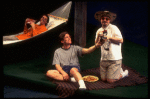 L-R) Actors John Glover, Anthony Heald and Nathan Lane in a scene from the Broadway production of the play "Love! Valour! Compassion!." (New York)