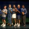 L-R) Actors Nathan Lane, Anthony Heald, Justin Kirk, Stephen Bogardus, John Benjamin Hickey and John Glover in a scene from the Broadway production of the play "Love! Valour! Compassion!." (New York)