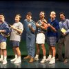 L-R) Actors Nathan Lane, Anthony Heald, Justin Kirk, Stephen Bogardus, John Benjamin Hickey and John Glover in a scene from the Broadway production of the play "Love! Valour! Compassion!." (New York)