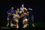 L-R) Actors Nathan Lane, Anthony Heald, Justin Kirk, John Glover, Stephen Bogardus and John Benjamin Hickey in a scene from the Broadway production of the play "Love! Valour! Compassion!." (New York)