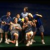L-R) Actors Nathan Lane, Anthony Heald, Justin Kirk, John Glover, Stephen Bogardus and John Benjamin Hickey in a scene from the Broadway production of the play "Love! Valour! Compassion!." (New York)