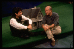 L-R) Director Joe Mantello and playwright Terrence McNally on the set of the Manhattan Theatre Club production of the play "Love! Valour! Compassion!." (New York)