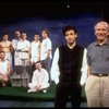 L-R) Actors Stephen Bogardus, Justin Kirk, John Benjamin Hickey, Stephen Spinella, Randy Becker, Nathan Lane and John Glover w. director Joe Mantello and playwright Terrence McNally on the set of the Manhattan Theatre Club production of the play "Love! (New York)