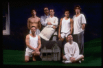 L-R) Actors Stephen Bogardus, Justin Kirk, John Benjamin Hickey, Stephen Spinella, Randy Becker, Nathan Lane and John Glover from the Manhattan Theatre Club production of the play "Love! Valour! Compassion!." (New York)