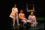 L-R) Actors Stephen Spinella, Justin Kirk and John Benjamin Hickey in a scene from the Manhattan Theater Club production of the play "Love! Valour! Compassion!." (New York)