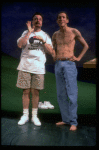 L-R) Actors Stephen Spinella and Nathan Lane in a scene from the Manhattan Theater Club production of the play "Love! Valour! Compassion!." (New York)