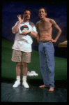 L-R) Actors Stephen Spinella and Nathan Lane in a scene from the Manhattan Theater Club production of the play "Love! Valour! Compassion!." (New York)