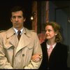 Actors James Naughton and Swoosie Kurtz in a scene from the Long Wharf Theatre production of the play "Who's Afraid Of Virginia Woolf?"