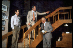 R-L) Actors A. Larry Haines, Jack Lemmon and Robert Picardo in a scene from the Broadway production of the play "Tribute." (New York)