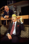 L-R) Actors A. Larry Haines and Jack Lemmon in a scene from the Broadway production of the play "Tribute." (New York)