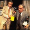 R-L) Actors A. Larry Haines and Jack Lemmon in a scene from the Broadway production of the play "Tribute." (New York)