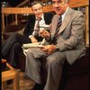 R-L) Actors A. Larry Haines and Jack Lemmon in a scene from the Broadway production of the play "Tribute." (New York)