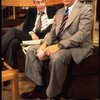 R-L) Actors A. Larry Haines and Jack Lemmon in a scene from the Broadway production of the play "Tribute." (New York)