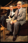 R-L) Actors A. Larry Haines and Jack Lemmon in a scene from the Broadway production of the play "Tribute." (New York)
