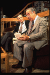 R-L) Actors A. Larry Haines and Jack Lemmon in a scene from the Broadway production of the play "Tribute." (New York)