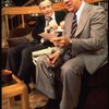 R-L) Actors A. Larry Haines and Jack Lemmon in a scene from the Broadway production of the play "Tribute." (New York)