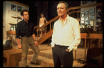L-R) Actors Robert Picardo, Rosemary Prinz and Jack Lemmon in a scene from the Broadway production of the play "Tribute." (New York)
