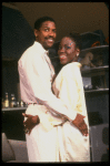 Actors Denzel Washington and Marsha Jackson in a scene from the Broadway production of the play "Checkmates." (New York)