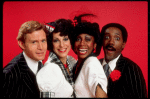Actors Jess Richards, Jana Robbins, Andrea Danford & Tony Rich in a scene from the Off-Broadway musical "All Night Strut" (New York)